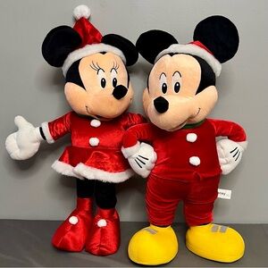 Disney Mickey & Minnie 28” Holiday Dress & Outfit Stand Up Plushie Gemmy